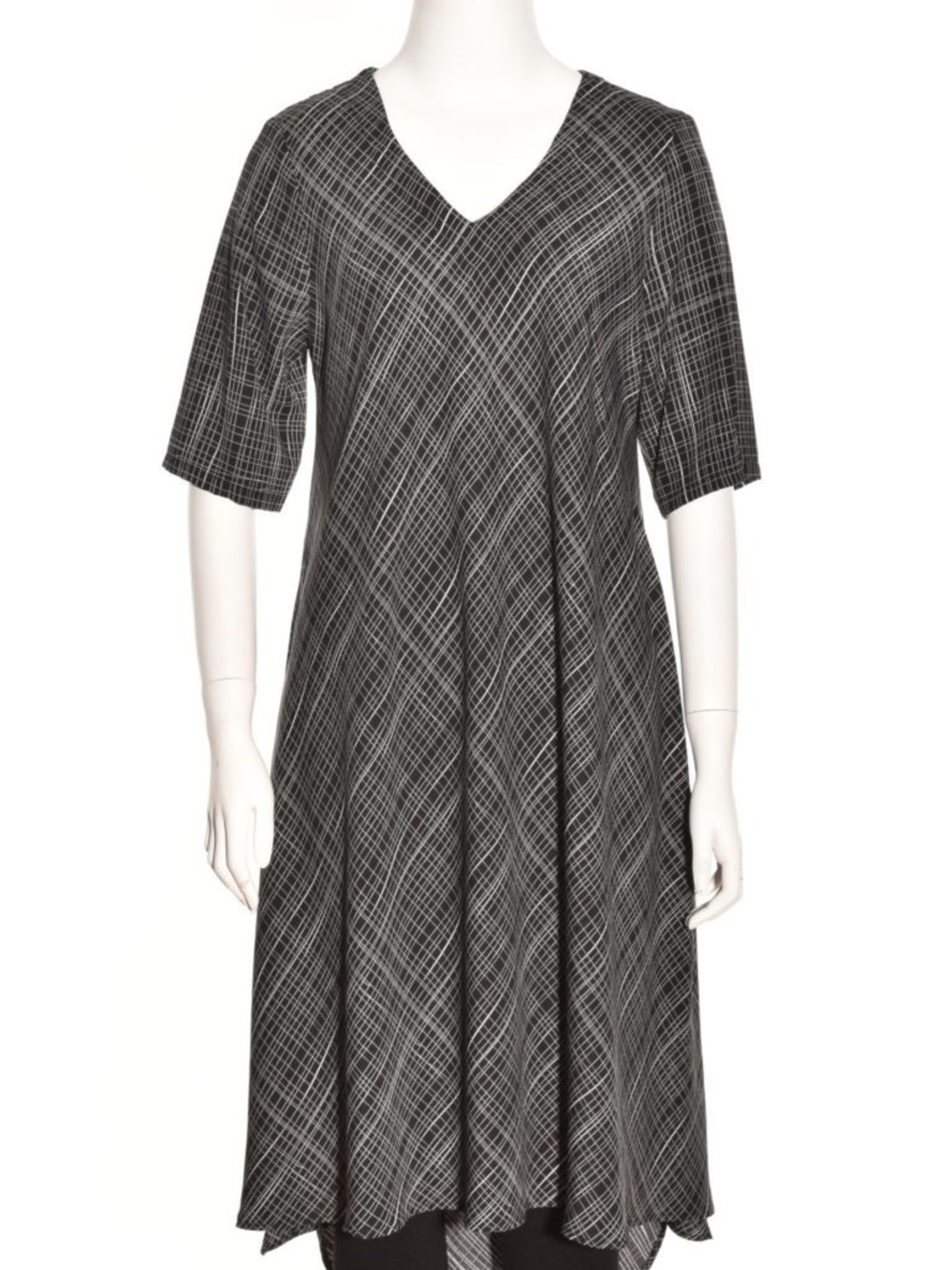 Niche-Nilgun Derman Cypress Dress, black & white, a-line, oversized, Sz L